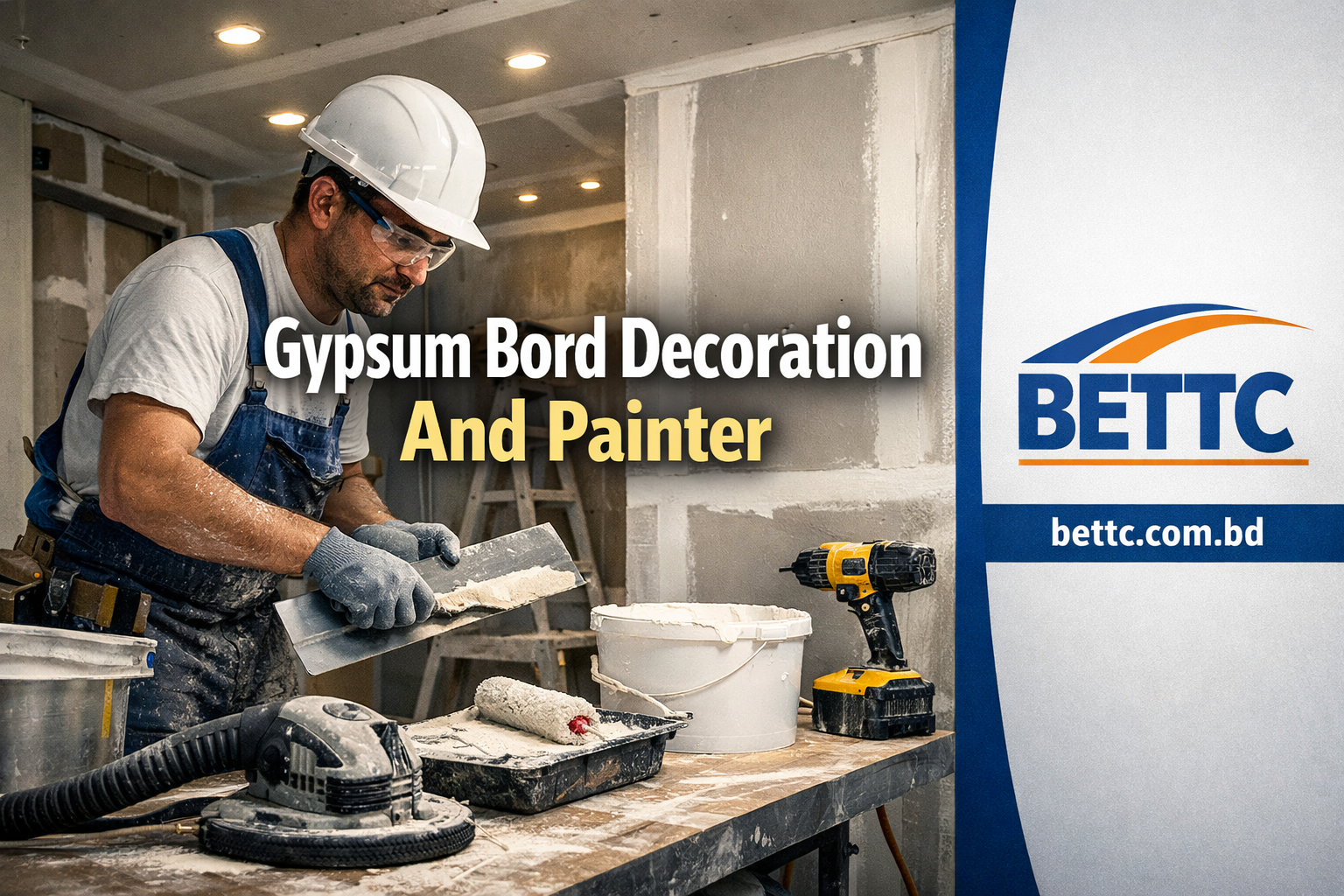 Gypsum Bord Decoration And Painter Image