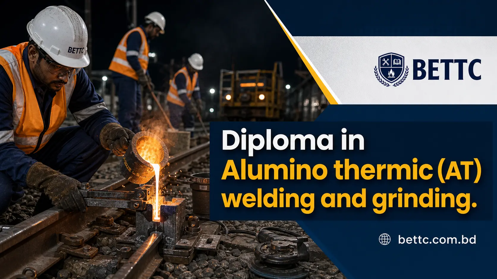 Diploma in Alumino thermic (AT) welding and grinding. Image